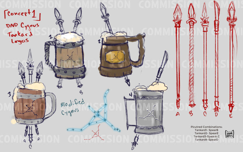 Tankard & Spears Concepts - Logo Commission Tankard & Spears Concepts - Logo Commission