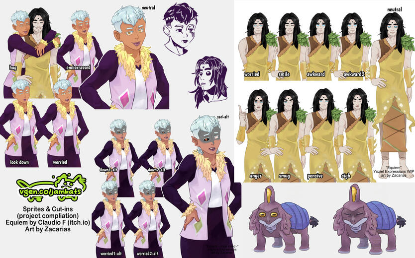 Compilation of assets (primarily sprites) drawn for Equiem -once loved- (2026)