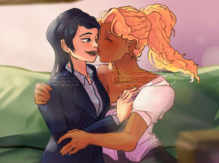 CROPPED - CG 3 for My Sweet Fairy (2026). There are several variations of this CG (2 LIs, and 3 MC skin tone variations)