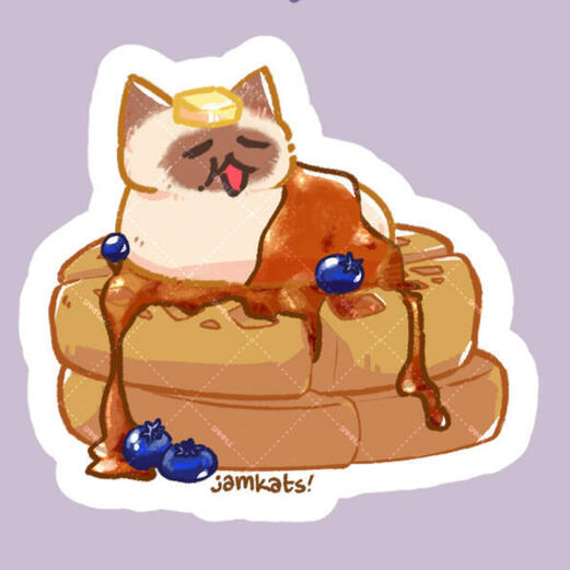 Pancake Cat. For JamKats Sticker Club 2025